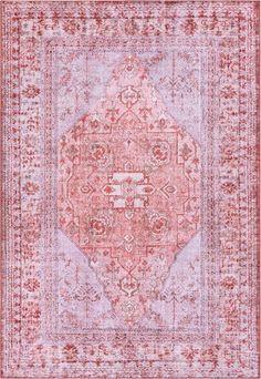 Nile Gila Machine Washable Vintage Bohemian Medallion Oriental Red Flat-Weave Distressed NIL-10 | Well Woven Affordable Area Rugs, Room Green, Floor Safe, Flatweave Area Rug, Vintage Medallion, Medallion Pattern, Well Woven, Purple Area Rugs, Busy Family