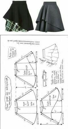 an image of a sewing pattern for a women's skirt with ruffles