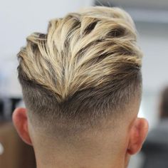 Blonde Hair with back Fade Young Mens Hairstyles, New Men Hairstyles, Mid Skin Fade, Young Men Haircuts, Mens Hairstyles Thick Hair, Modern Haircuts, Hair Styles 2017