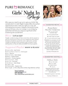 Girls Night In Pure Romance Party Theme ♥ Website:www.JennyMitchell.pureromance.com ♥ Facebook: www.facebook.com/PureRomanceByJennyMitchell ♥ Email me: prbyjennymitchell@gmail.com ♥ Call or text @: 623.363.5428 Ladies Night Ideas Themes, Party Food Ideas For Adults Entertaining, Pure Romance Party Food, Passion Party Ideas, Ladies Night Ideas, Party Food Ideas For Adults