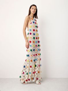 Crocheted Colorblocked Open-Back Maxi Dress – Alejandra Alonso Rojas Crochet Fall Dress, Crochet Prom Dress, Crochet Prom Dresses, Crochet Bottoms, Crochet Swim, Open Back Maxi Dress, Crochet Maxi Dress, Crochet Maxi, Crochet Fall