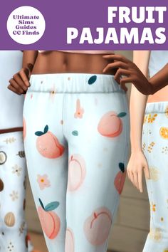 If you want really fun PJ pants, you should check out the fruit pajamas. These come in all sorts of fun swatches that you'll love #TheSims4 Fruit Pajamas, Fem Clothes, Fun Pajamas, Pajamas Cozy, Sims Download, Sims 4 Decades Challenge, Sims 4 Tsr, Sims 4 Cas Mods