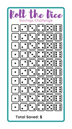 the roll the dice game is shown in black and white