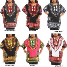 Beautiful dashiki short embroidered mini dress Tunic Top! This Tunic has a stand-out design and a soft feel. Made of 100% Cotton. Features an allover colorful dashiki design and wide elbow sleeves. Comes with two front pockets. This beautiful one size embroidered mini dress can also be worn by juniors and can be worn by girls from small to 3x! Features -  - 100% Cotton  - 2 Front Pockets - Colorful Vibrant Colors - Wide Elbow Sleeves - Perfect Summer Tunic - One Size Fits Most (S-3X) - Hand wash African Men Clothing, African Suit, Native Wears, Latest African Men Fashion, Summer Tunic, African Dashiki, Summer Tunics, African Shirts, Fashion Goals