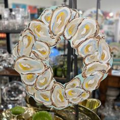 Toodle Lou Designs Toodle Lou Designs Oyster Wreath - Little Miss Muffin Children & Home Oyster Wreaths, Oyster Wreath, Oyster Shells, Kids Sleepwear, Local Artists, How To Make An, New Arrival, New Orleans, Wreath