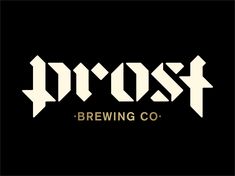 the logo for cross brewing co, which has been created in white and gold on black