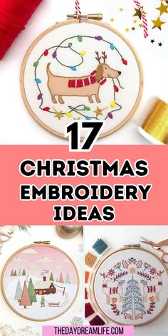 christmas embroidery patterns Christmas Embroidery Stitches, Simple Christmas Hand Embroidery, Free Hand Embroidery Designs Patterns, Sewing Embroidery Designs Free Pattern, Diy Christmas Embroidery, Diy Embroidery Ornaments, Easy Christmas Embroidery Patterns