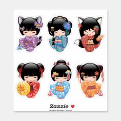 Japan Sakura, Girl Stickers, Doll Sets