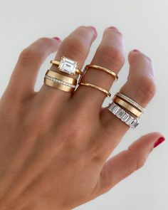 Signature Cathedral Solitare with Emerald Cut (East West) - Good Stone Inc Body Chains, Buy Jewellery Online, I'm With The Band, Dream Ring, Jewelry Inspo, Eternity Band, Eternity Bands, Bling Bling, Diamond Bands