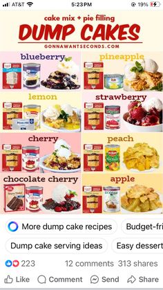 a poster with different types of desserts and other food items on the bottom right hand corner