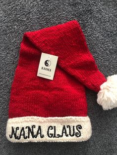 Fun Christmas Hat with cosy fleece lining, hand made using superb quality New Zealand Wool. A fantastic Christmas present. Material: 100% Wool / Lining: Polyester Hand washing recommended Please see our other Christmas hats at: https://www.etsy.com/uk/shop/KarmaAccessoriesShop?ref=shop-header-name&listing_id=747779995&from_page=listing&section_id=28926516 Knit Santa Hat, Christmas Hats, Bobble Hat, Bobble Hats, Christmas Santa Claus, Fun Christmas, Wool Knit, Father Christmas, Christmas Hat