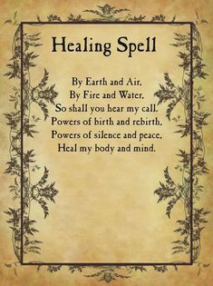 Healing Spell, Halloween Spell Book, Halloween Spells