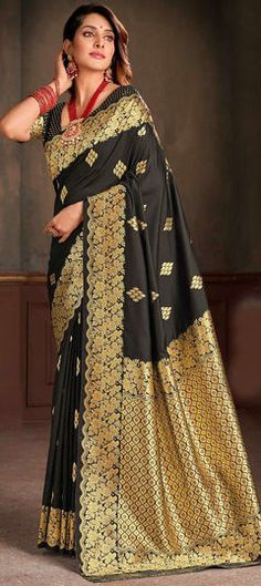 Black and Grey color Saree in Silk fabric with Weaving work Grey Color Saree, Saree In Black, Reception Saree, Indian Designer Sarees, Latest Designer Sarees, Designer Sarees Online, Buy Sarees Online, Art Silk Sarees, Traditional Sarees