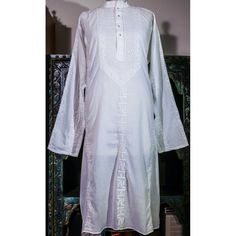 - Made With Traditional Manufacturing Techniques And May Have Minor Imperfections, These Are Not Signs Of Defect - Measurements Are Approximates - 100% Cotton - Made In India And Hand Embroidered - Sized Large - Body Width 62" (Around) - Underarm To Bottom 37" - Underarm To Underarm 52" (Around) - Sleeve Length From Arm Opening 18" - Arm Opening 26" (Around) - Wrist Opening 12" (Around) - Shoulder To Shoulder 20" - Neck Opening 7" Across & 4" Down - Buttons Go Down 10" - Collar Is 1.25" Wide Lavender Pants, Pakistani Kurta, Indian Anarkali, Kurta Dress, Embroidered Pants, Indian Bridal Wear, Lawn Shirts, Cotton Kurta, Anarkali Suit