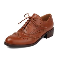 PRICES MAY VARY. [Item Type]: Retro wingtip oxford shoes for women flat low heels perforated brogues lace up saddle shoes. [Main Material]: PU upper; Non-slip rubber sole; Soft synthetic lining for all-day comfort. [Approx Measurements]: 1.38"/3.5 cm height chunky block low heel. [Closure Type]: Convenient lace-up design easy to take on and off without any hassle. Comfortable low heels oxford brogues shoes gives you perfect boost in height and reassure that they are wearable all day long with co Flat Prom Shoes, Women Oxfords, Oxford Shoes Heels, Lace Up Block Heel, Party Pumps, Floral Heels, Gogo Boots, Oxford Heels, Brogue Shoes