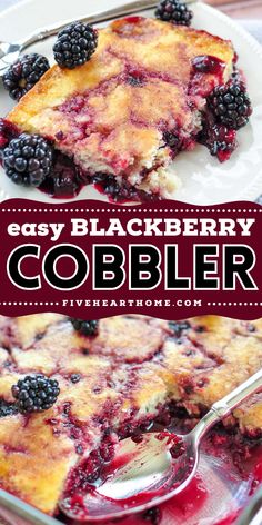 Look forward to this easy 4th of July recipe! It's a summer dessert idea with fresh blackberries. Having a gorgeous color and a delicious flavor, this homemade blackberry cobbler is the BEST. Save this pin! Best Blackberry Cobbler Recipe, Canned Blackberries, Fruit Cobbler Recipe