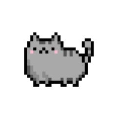 an image of a pixelated cat on a white background