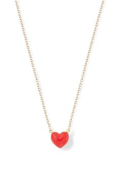 Heart Necklace - Necklaces | Alison Lou Heart Pendant Enamel Necklace For Gift, Heart Pendant Enamel Necklace Gift, Enamel Heart Pendant Necklace As Gift, Elegant Enamel Heart Pendant Jewelry, Elegant Rose Gold Enamel Necklaces, Elegant Rose Gold Enamel Necklace, Enamel Round Necklace For Anniversary, Trendy Yellow Gold Heart Charm Jewelry, Trendy Yellow Gold Jewelry With Heart Charm