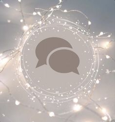 a white circle with lights around it and a gray speech bubble in the center that says, what do you think?