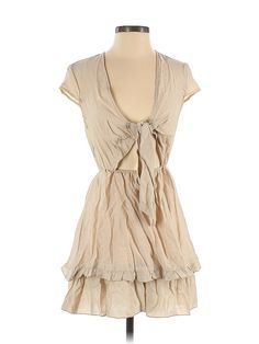 Shein Cocktail Dress Size: 2 Tan Dresses - used. 100% COTTON, DropWaist, Plunge, Short, Sleeveless | Shein Cocktail Dress - DropWaist: Tan Dresses - Used - Size 2 Tan Dresses, Drop Waist, Women Handbags, Cocktail Dress, Size 2, Womens Dresses, Handbags, Dresses, Clothes