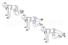 three people doing push ups on their hands and legs, with one person standing in the middle