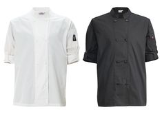 EcoQuality Unisex Chef's Jackets are made of a 65% Poly and 35% Cotton Blend for comfortable everyday use. WASHING: Our Chef's Jackets can be machine washed or hand washed to your liking. Easy to clean and beautiful white and black color. Button Closure with side pockets! DURABLE: Great for everyday kitchen use, our chefs jackets come with a stain resistant technology which helps wash away spatters, sauces and other ingredients used around the kitchen USES: Great for any Kitchen Environment, Bak Long Sleeve Workwear Uniforms, Uniform Style Long Sleeve Outerwear With Buttons, Black Long Sleeve Uniform Outerwear, Kitchen Environment, Chef Jackets, Chef Uniform, Chef Coat, Restaurant Kitchen, Jacket Long