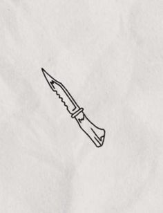 a drawing of a knife on white paper