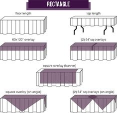 a table with different lengths and shapes for the tables to be used in an event