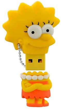 the simpsons character is holding a cell phone in his hand and it's attached to a keychain