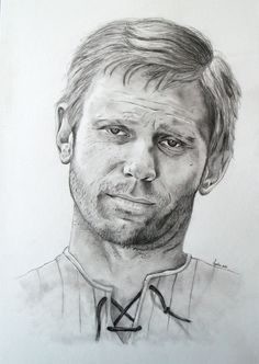 a pencil drawing of a man's face