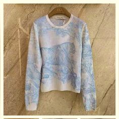 Autumn And Winter Tiger Jacquard Women Knitted Pullover Sweater Long Sleeve Soft Knitwears Luxury Casual Tops Blue Jacquard Knit Sweater For Fall, Blue Jacquard Knit Tops, Blue Jacquard Knit Sweater, Brandy Melville Sweatshirt, Snoopy Sweater, Unicorn Sweater, Boxy Sweater, Loose Knit Sweaters, Graphic Sweaters