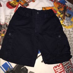 Excellent Never Worn, Elastic Adjustment Button Inside. Navy Color Casual School Bottoms With Button Closure, Blue Cotton Shorts With Buttons, Blue Bottoms With Pockets For Playtime, Playtime Bottoms With Pockets And Short Length, Navy School Bottoms With Pockets, Blue Bottoms With Pockets For Playwear, Short Bottoms With Pockets For Playtime, Blue Cotton Shorts With Button Closure, Blue Short-length Bottoms For Playtime