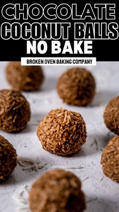 chocolate coconut balls no bake on a baking sheet with text overlay that reads, chocolate coconut balls no bake