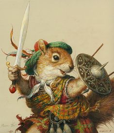 YOU SHALL NEVER TAKE REDWALL ABBEY! ah, right in the childhood! Arte Animal, Childrens Illustrations, Children's Book Illustration, Squirrels, A Mouse, Swords, Animal Art, Nuts, Scotland