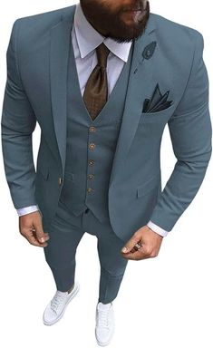 Product details Fabric type 79% Polyester, 21% Viscose Package includes:Jacket+Pants+Vest, 3 Piece tuxedo / suit . Care instructions Dry Clean Only Origin Imported SIZE CHART 【How to choose Size】XXS≈US 34,XS≈US 36,S≈38, M≈US 40,L≈US 42,XL≈US 44,XXL≈46,3XL≈US 48,4XL≈US 50,5XL≈US 52,6XL≈US 54. Our items are true to size, please refer to size chart under description. About this item 【 PREMIUM MATERIAL】7 9% Polyester,21% Viscose;This 3 Piece suits set for men is made of high quality material which is comfortable, absorbent, good air permeability which can reduce skin irritation, and easier to wash, providing a comfortable wearing, experience and highlighting your body shape at the same time. 【PACKAGE INCLUDED】3 Piece suit. Blazer jacket *1 + Pants *1 + Vest *1. Not included other accessories. Men Linen Suits, Mens Long Shorts, Linen Suits For Men, Fashion Show Party, Mens 3 Piece Suits, Prom Tuxedo, Slim Fit Suit Men, Vest Set, Wedding Groomsmen