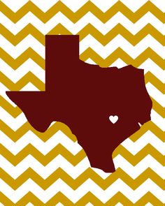 the state on a chevron pattern with a heart in it's center photo