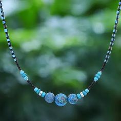 Jasper Beaded Pendant Necklace from Thailand - Charming Waters | NOVICA Leather Statement Necklace, Beaded Macrame, Beaded Chandelier Earrings, Macrame Pendant, Unique Pendant Necklace, Fine Silver Jewelry, Hill Tribe Silver, Gemstone Beaded Necklace, Beaded Pendant Necklace