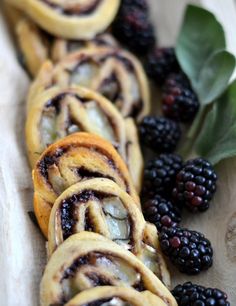 blackberry pinwheels with blackberries on the side