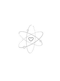 an image of a heart in the middle of a line art design with dots and lines