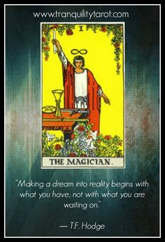 a tarot card with an image of the magician