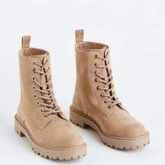 These Are Practically Brand New, H&M Beige Ankle Boots In Size Women’s 8.5. Maybe Worn Once At Most, Minimal Scuffs Which Were Existing When I Purchased Them In The Store Brand New. Color Is Beige. A Bit Oversized So If You Are In Between Sizes, I Would Size Down. No Longer Available On H&M.Com Casual Spring Combat Boots For Workwear, Casual Combat Boots For Spring Workwear, H&m Casual Boots For Fall, Casual Winter Boots By H&m, H&m Casual Winter Boots, H&m Casual Fall Boots, Casual H&m Boots For Fall, Casual H&m Winter Boots, H&m Trendy Round Toe Boots