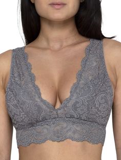 PRICES MAY VARY. Bralettes are perfect for when you want to feel comfortable but still look cute. The Smart&Sexy Signature Lace Deep V Bralette can be worn around the house or dressed up under your favorite tops. A wireless push-up bra, you won't believe how much lift this bralette can give! This bralette top features removable triangle cups for padding so you can customize your support. All-over lace bralette features extra wide front camisole straps, and a gorgeous deep V plunging neckline in Best Bralettes, Everyday Bra, Bralette Tops, Bustiers, Full Figured, Women Supporting Women, Amazon Women, Lace Bralette, Push Up Bra