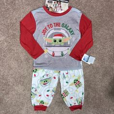 Nwt Pfsf Family Sleep Pajamas Polyester Top Fleece Bottoms Star Wars Mandalorian Baby Yoda Christmas, Strings Of Christmas Lights, “Joy To The Galaxy” 4t Star Wars Yoga, Baby Yoda Christmas, Sleep Pajamas, Yoda Christmas, Star Wars Pajamas, Boys Pjs, Lego Girls, Christmas Coat, Star Wars Mandalorian