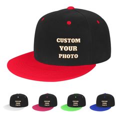 PRICES MAY VARY. 【Custom Trucker Hats】: Give Us The Text And Pictures You Need, And We Can Produce The High-Quality Trucker Custom Hats Design Your Own You Want And Deliver Them To You According To Your Needs, Don'T Hesitate! 【Applicable People And Product Performance】:Unisex Wear This Comfortable Personalized Hats To Protect Your Skin From Uv Rays And Keep Your Hair And Eyes Safe From You During All Your Outdoor Activities. Stand-Up Hat Type: The Front Part Of The Crown Has A Hard Top Structure Customizable Casual Red Hat, Customizable Red Casual Snapback Hat, Customizable Red Casual Hat, Customizable Flat Bill Snapback Hat, Personalized Cotton Snapback Trucker Hat, Personalized Adjustable Black Trucker Hat, Personalized Black Snapback Trucker Hat, Personalized Black Trucker Baseball Cap, Black Six-panel Trucker Hat With Logo Patch