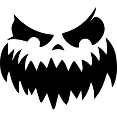 a black and white image of an angry face with large, sharp fangs on it