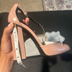 New & Authentic Gucci: Horsebit Accent Leather D'orsay Pumps Gucci Leather D'orsay Pumps Neutrals & Pink Horsebit Accent Square-Toes Platform Wrap-Around Straps & Buckle Closure At Ankles Heels: 4.5" Gucci Pumps, Shoes Gucci, Gucci Horsebit, Ankle Heels, Gucci Leather, Gucci Shoes, Buckle, Pumps, Gucci