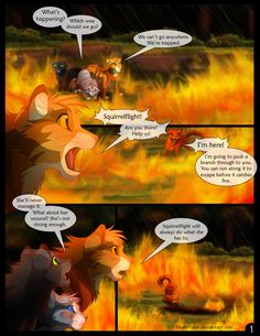 an image of a comic strip with lions talking to each other about the same thing