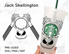 starbucks cup with jack skellingington on it