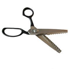 a pair of scissors with black handles on a white background