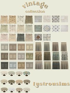 an assortment of different types of doors and windows with the words vintage collection on them